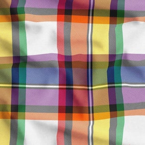 Big Plaid Colorful Fabric, Tartan Fabric, Upholstery Fabric By The Yard, Rainbow Buffalo Check Fabric, Gingham Plaid Fabric
