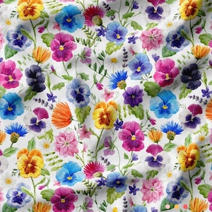 Colorful Violets Pattern Fabric, Floral Fabric By The Yard, Upholstery Fabric, Moda Fabric Collection, Drapery Fabric, Designer Craft Fabric
