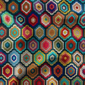 Bohemian Moroccan Fabric, Colorful Embroidery Look Print Fabric By The Yard, Chair Furniture Pillow Curtain Upholstery Fabric, Canvas Fabric