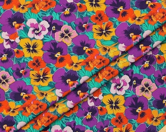 Tessuto per tappezzeria floreale colorato tagliato su misura, tela decorativa moderna per la casa con vivaci violette