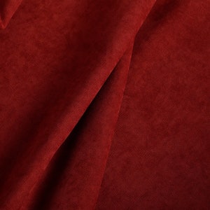 Burgundy Upholstery Fabric, Maroon Solid Color Fabric, Brick Red Premium Quality Weave Canvas Fabric, Art Gallery Solid Fabric By The Yard