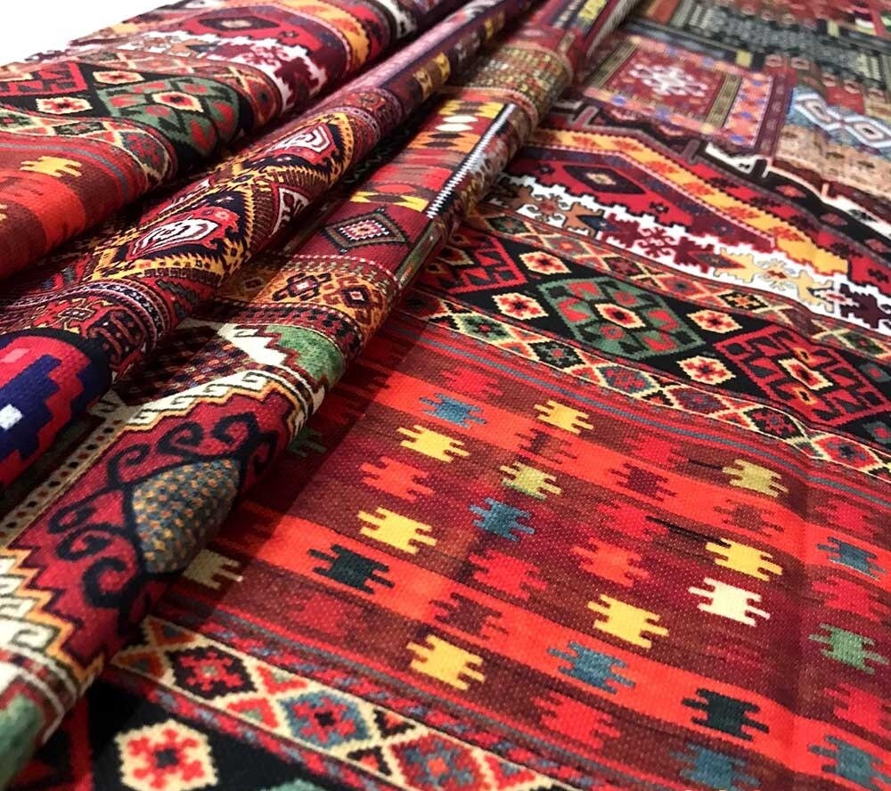 Bohemian Kilim Fabric Patchwork Upholstery Fabric by the Etsy