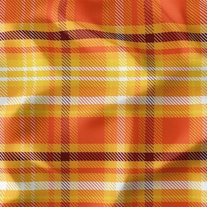 Orange Tartan Fabric By The Yard - Plaid Upholstery Fabric, Vibrant Tartan Print for Bold Home Decor, Canvas Fabric for Chairs and Pillows