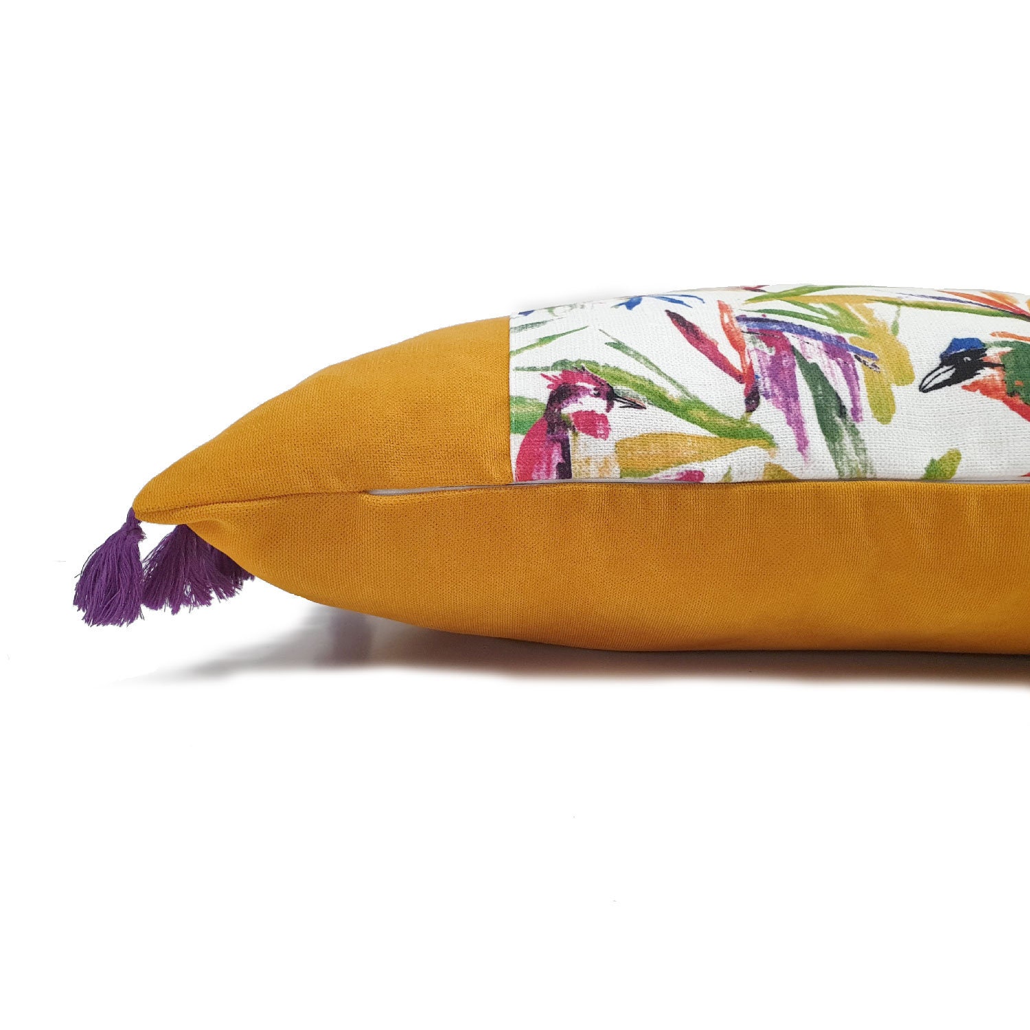 Floral Lumbar Pillow Covers Boho Throw Pillows Fringe Etsy