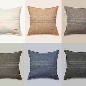 Linen Decorative Pillow Covers with Invisible Zipper, Organic Pillow Cover, Throw Pillow Covers, Fall Pillow Covers, Boho Style 18x18 Pillow