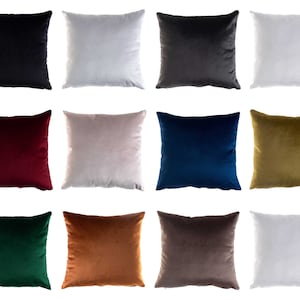 Velvet Pillow Covers, Custom Size Velvet Throw Pillow Covers, Solid Silky Soft Velvet Cushion Covers, 20x20, 14x20, 16x16 Pillow Covers