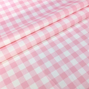 Gingham Fabric, Buffalo Check Fabric, Pink White Gingham Upholstery Fabric By The Yard, Robert Kaufman Canvas Fabric Print, Buffalo Plaid