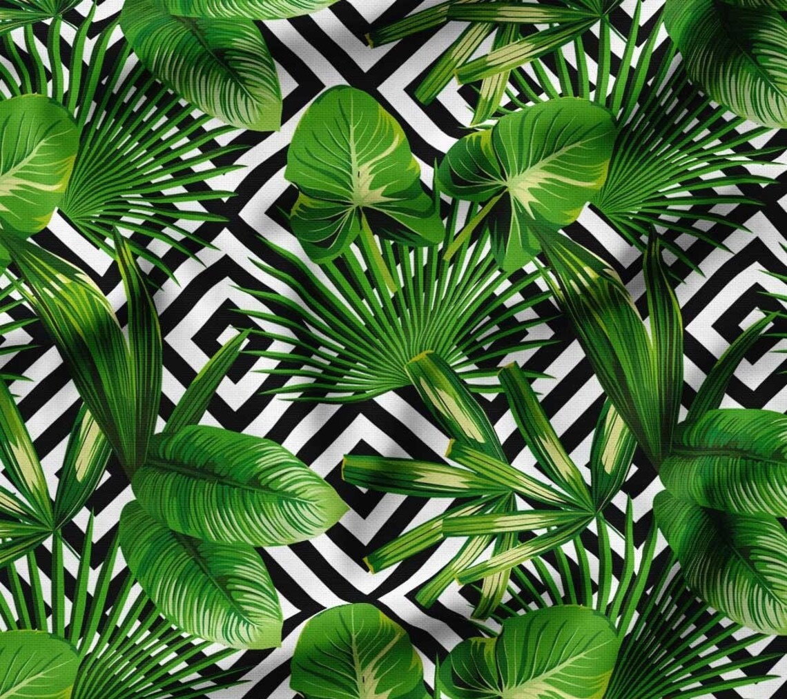 Botanical Fabric by the Yard Block Print Fabric Upholstery Etsy