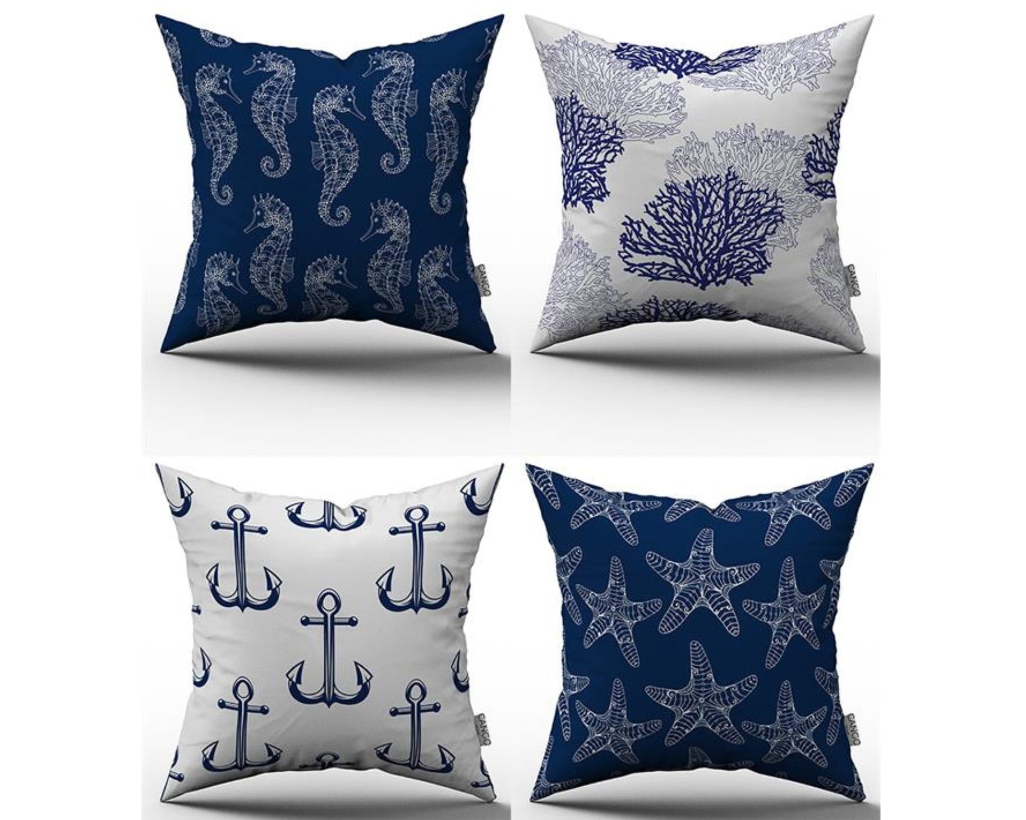 18x18 Inch Lighthouse Nautical Pillow Cover - Cotton Linen Decorative Throw Cover For Sofa, Bed, Or Chair