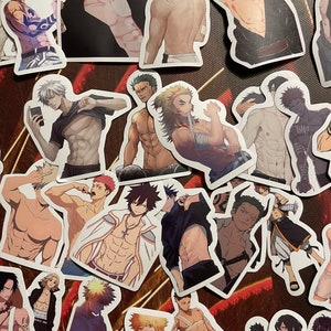 Muscular Anime Guy Stickers for Sale