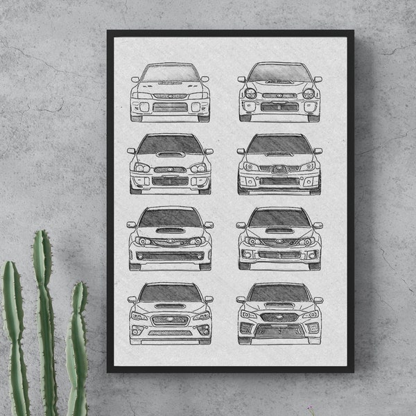 Subaru Impreza Evolution Poster - Wall Art - Picture