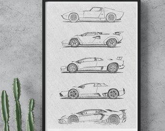 Lamborghini Evolution Poster - Kunst aan de muur - Foto