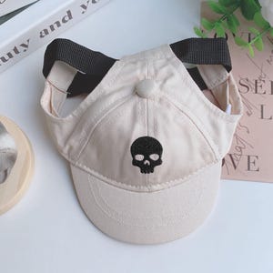 Custom Skull Pattern Cap For Dog, Cute Sun Cap for Dogs, Custom Embroidered For Dog, Baseball Cap For Dog, Summer Pet Hat, Fashion Hat
