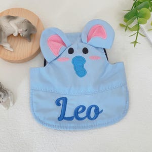 Cute Blue Elephant Dog Cap, Embroidered Name Hat For Dog, Adjustable Dog Hat with Ear Holes,Custom Dog Baseball Cap,Personalized Dog Sun Hat
