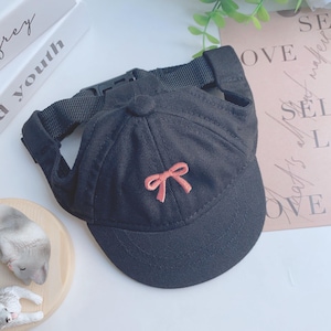 Personalized Bowknot Cap For Dog, Embroidered Pattern Baseball Cap For Dog, Cute Sun Cap for Dogs, Baseball Cap For Dog, Creative Pet Hat