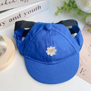 Custom Flower Pattern Cap For Dog, Custom Embroidered For Dog, Cute Sun Cap for Dogs, Baseball Cap For Dog, Adjustable Hat, Pet Summer Hat