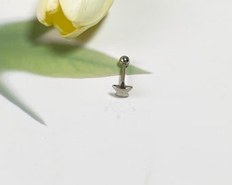 Stud de lengua de estrella de plata, anillo de lengua de barra minimalista, perno de lengua de acero de titanio, joyería Y2K, joyería piercing del cuerpo para las mujeres, regalo para ella