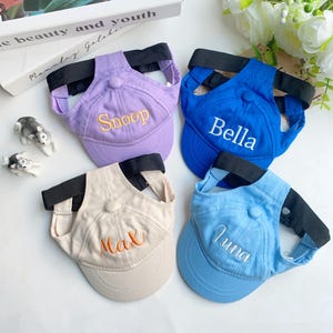Custom Cap For Dog with Name, Cute Sun Cap for Dogs, Custom Embroidered For Dog, Baseball Cap For Dog, Summer Pet Hat, Adjustable Hat