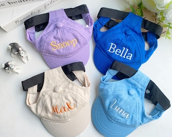 Custom Cap For Dog with Name, Cute Sun Cap for Dogs, Custom Embroidered For Dog, Baseball Cap For Dog, Summer Pet Hat, Adjustable Hat