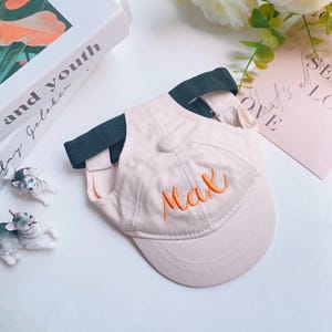 Custom Cap For Dog with Name, Cute Sun Cap for Dogs, Custom Embroidered For Dog, Baseball Cap For Dog, Summer Pet Hat, Adjustable Hat
