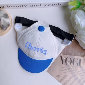 Creative Embroidered Cap For Dog, Custom Name For Dog, Cute Sun Cap for Dogs, Baseball Cap For Dog, Summer Pet Hat, Adjustable Hat, Dog Gift
