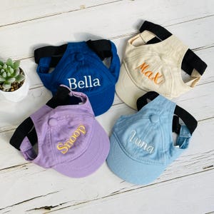 Cute Cap For Dog with Name, Custom Sun Cap for Dogs, Custom Embroidered For Dog, Baseball Cap For Dog, Summer Pet Hat, Cap For Dog Lovers
