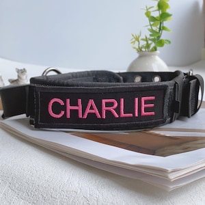 Personalisiertes Hundehalsband, besticktes Hundehalsband mit Namen, benutzerdefinierte Hundehalsband, personalisierte Hundehalsbänder, Haustier-Halsband, Haustier Geschenk für Hundeliebhaber