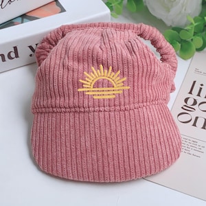 Custom Sunrise Pattern Cap For Dog, Cute Sun Cap for Dogs, Custom Embroidered For Dog, Baseball Cap For Dog, Adjustable Hat, Summer Pet Hat