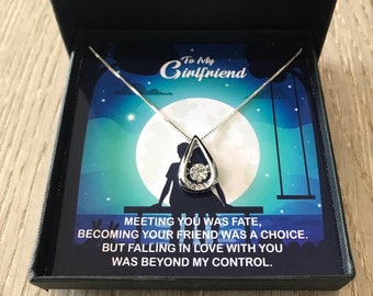 Personalised To My Girlfriend Silver Pendant Necklace - Personalised Message Card