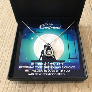 Personalised To My Girlfriend Silver Pendant Necklace Personalised Message Card image 1