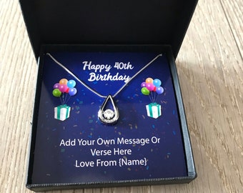 Scegli l'età e personalizza - Collana pendente in argento di compleanno con message card