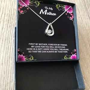 Personalised To My/Our Mother Silver Pendant Necklace Personalised Message Card image 3