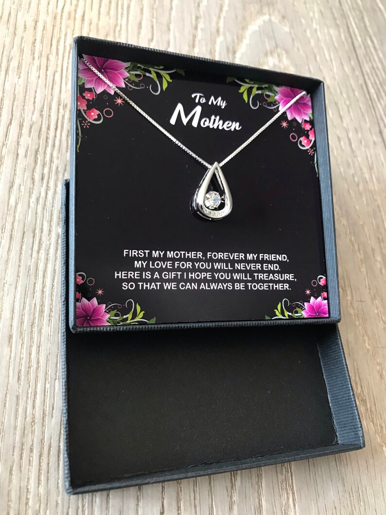 Personalised To My/Our Mother Silver Pendant Necklace Personalised Message Card image 3