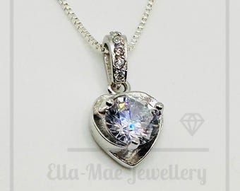 Sunken Crystal Heart Necklace