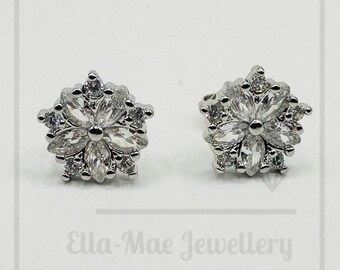 Crystal Blossom Stud Earrings