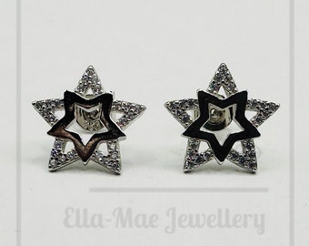 Double Star Crystal Stud Earrings