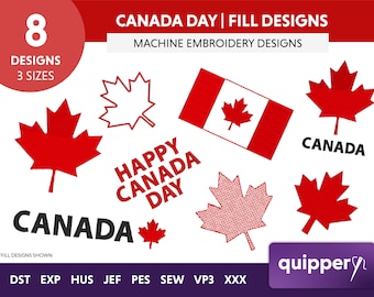Canada Day Machine Embroidery Designs: Maple Leaf & Flag (Digital Product)