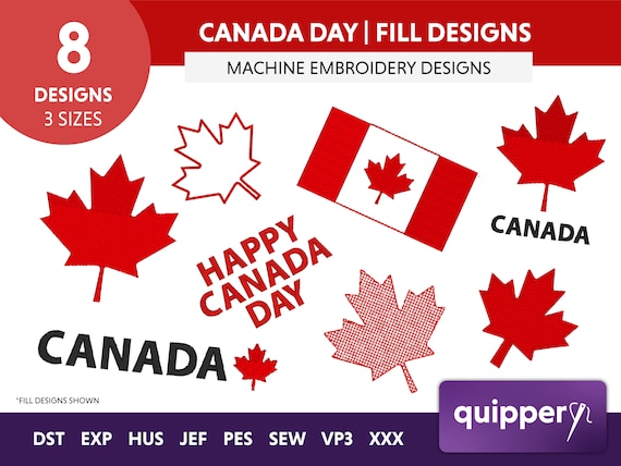 Canada Day Machine Embroidery Designs: Maple Leaf & Flag (Digital Product)