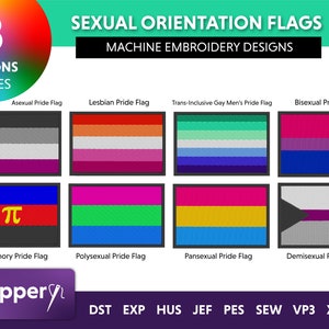 LGBTQ+ Pride Flags Machine Embroidery Designs (Digital Download)