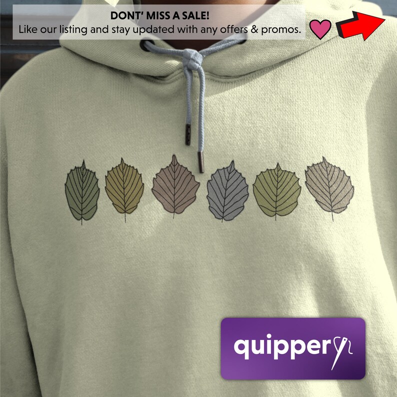 Hazelnut leaf machine Embroidery  designs, Indoor plant quilts, Exotic leaf patterns, Quilt block embroidery, Seasonal quilting designs, Botanical quilt patterns, Floral embroidery quilting, Tree leaf quilts, Quippery Embroidery