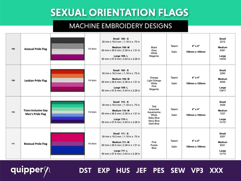 LGBTQ+ Pride Flags Machine Embroidery Designs (digital Download) - Etsy