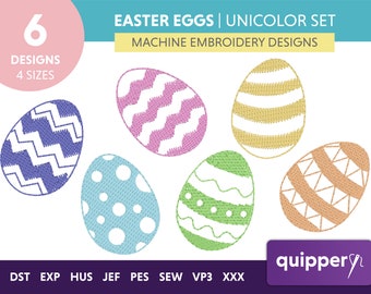 Easter Egg Machine Embroidery Designs: Applique 4x4 Hoop (PES JEFF)