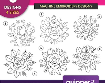 Mexican Flower Embroidery Designs: Floral Ornament (Digital Product)
