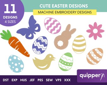 Easter Bunny Applique Design for Instant Download with Delightful Rabbit and Elegant Easter Eggs