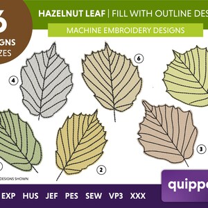 Hazelnut leaf quilting, Embroidery quilting designs, Indoor plant quilts, Exotic leaf patterns, Quilt block embroidery, Seasonal quilting designs, Botanical quilt patterns, Floral embroidery quilting, Tree leaf quilts, Quippery Embroidery