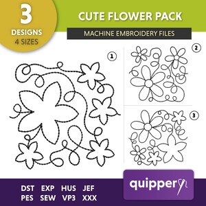 Spring Flower Plant Embroidery, Floral Machine Embroidery Designs, Wild Flowers Embroidery, Boho Embroidery, Nature Embroidery Designs