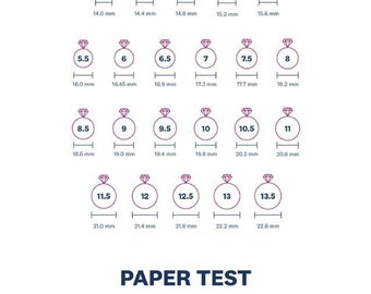 Printable Ring Sizer: International Size Chart (Instant Download)