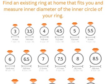 Printable Ring Sizer: International Size Chart (Instant Download)