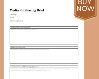 Media Buying Brief Template: Campaign Planner (Instant Download)
