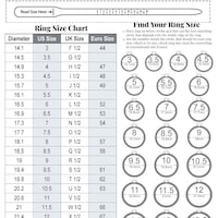 Printable Ring Size Chart Etsy